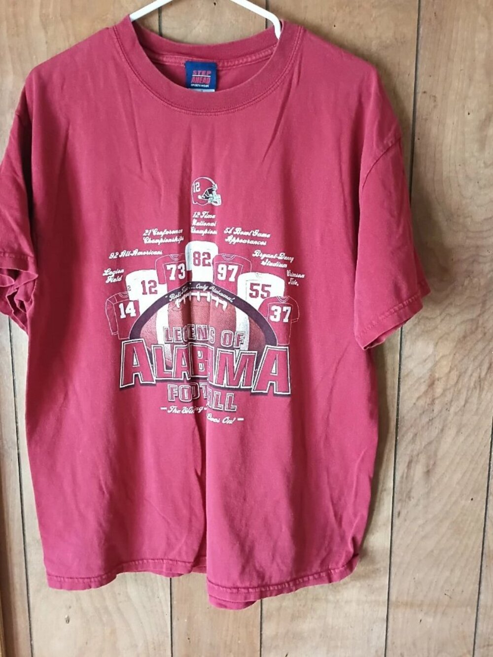 University of Alabama Legends Football T-Shirt Size L Red NCAA Roll Tide